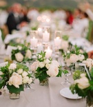 Candlelit Guest Table
Photography: Elizabeth Messina
Read More:
http://www.insideweddings.com/weddings/catriona-mcginn-and-mark-paul-gosselaar/428/ Pillar candles and small floral arrangements