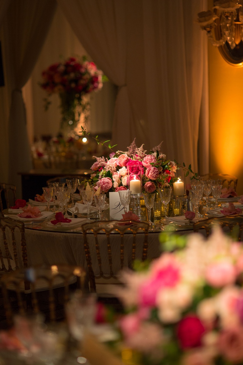 Romantic Candlelit Reception Table
Photography: Jay Lawrence Goldman Photography
Read More:
http://www.insideweddings.com/weddings/outdoor-ceremony-ballroom-reception-with-pink-flowers-greenery/1135/ Wedding reception romantic candlelight on round table with candles and crystal glassware peony rose