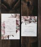 Modern Floral Invitations
Photography: Justin Johnson Photography
Read More:
http://www.insideweddings.com/weddings/metallic-dusty-purple-color-palette-at-venue-with-stunning-views/1305/ wedding invitations from minted in modern floral design in moody hues and gold specks