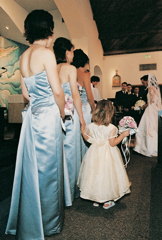 Blue Bridesmaid Dresses
Photography: Tina Carlone Photography
Read More:
http://www.insideweddings.com/weddings/mediterranean-inspired-newport-beach-wedding/39/ Bridesmaids at ceremony wearing long light blue gowns