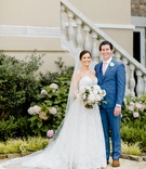 Charlotte Summer Wedding Couple
Photography: Caroline Lima Photography
Read More:
http://www.insideweddings.com/weddings/catholic-ceremony-classic-ballroom-reception-in-charlotte-nc/1314/ bride in strapless romona keveza wedding dress updo veil groom in blue suit vest pink tie brown shoe