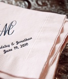 Monogram Cocktail Napkin
Photography: Ray J. Gadd of Steve Smith Wedding Photography
Read More:
http://www.insideweddings.com/weddings/sophisticated-pink-celebration-in-sun-valley-idaho/462/ Pink beverage napkin with black names and monogram