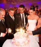 Sparkler Wedding Cake Topper
Photography: Jay Lawrence Goldman Photography
Read More:
http://www.insideweddings.com/weddings/beachside-affair-in-santa-monica-california/289/ Two layer pink cake with sparklers on top