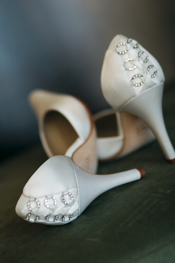 White Bridal Heels
Photography: Karen French Photography
Read More:
http://www.insideweddings.com/weddings/romantic-winter-wedding-in-huntington-beach-california/81/ Grace wedding shoe with sparkles on back