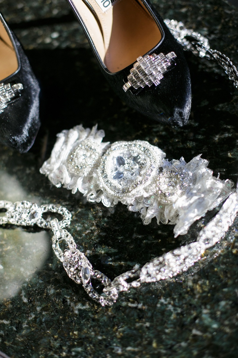 Bedazzled Garter
Photography: Karlisch Photography %26 f8studio
Read More:
http://www.insideweddings.com/weddings/glamorous-new-years-eve-wedding-at-a-science-museum-in-dallas/960/ bridal wedding garter with crystal details