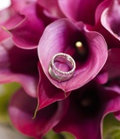 Diamond Wedding Ring
Photography: Images by Berit, Inc.
Read More:
http://www.insideweddings.com/weddings/contemporary-ballroom-wedding-with-pops-of-purple/408/ Wedding rings on purple calla lily bouquet