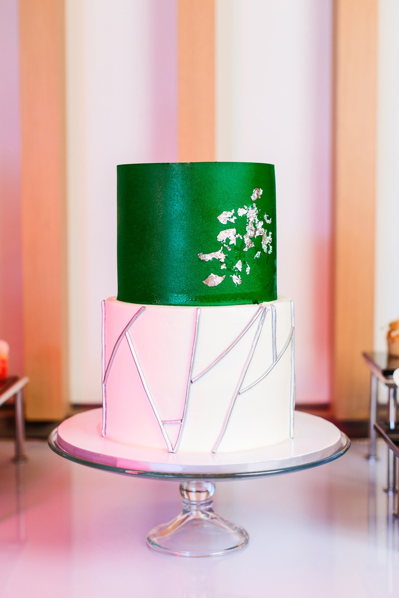 Cakes \u0026 Desserts Photos , Green,and,White Cake , Inside Weddings