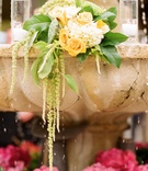 Yellow Rose Reception Decoration
Photography: frame.thirty.six photography
Read More:
http://www.insideweddings.com/weddings/tropical-inspired-spring-wedding-at-the-bel-air-bay-club/236/ Stone fountain wedding decoration with yellow rose and white hydrangea