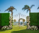 Wrought-Iron Gate, Initials in Florals