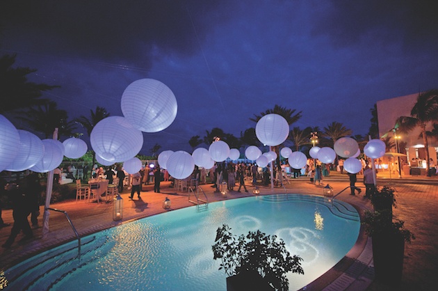 Reception Decor Photos Paper Lanterns Over Pool Inside Weddings