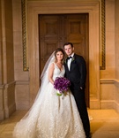 Bride in V-Neck Gown with Purple Bouquet
Photography: Wilson Sarkis Photography %26 Cinematography
Read More:
http://www.insideweddings.com/weddings/classic-church-ceremony-ballroom-reception-with-chic-purple-decor/1072/ Wedding couple Kristina Bocci and Driton Tomaj wedding portrait ball gown tuxedo bow tie