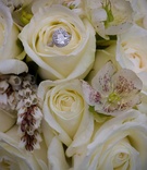 Halo Engagement Ring
Photography: John Solano Photography
Read More:
http://www.insideweddings.com/weddings/chic-black-white-green-wedding-at-the-beverly-hills-hotel/254/ Diamond halo wedding ring on bed of white roses