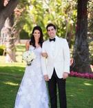 Morgan Rosen %26 Daniel Kaufman
Photography: Jay Lawrence Goldman Photography
Read More:
http://www.insideweddings.com/weddings/outdoor-ceremony-ballroom-reception-with-pink-flowers-greenery/1135/ Morgan Rosen in a line Mira Zwillinger wedding dress and groom in tuxedo white jacket black bow tie