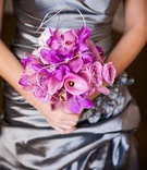 Pink Floral Bouquet
Photography: Callaway Gable
Read More:
http://www.insideweddings.com/weddings/wedding-planner-alexandra-rembacs-garden-inspired-celebration/409/ Bridesmaid in silver holding nosegay of orchids