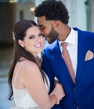 Groom in Blue Tuxedo Embraces Bride
Photography: Eli Turner Studios
Read More:
http://www.insideweddings.com/weddings/ballroom-wedding-with-unique-garden-elements-in-washington-dc/819/ bride in white wedding gown with her groom in bright blue tuxedo orange and blue tie pocket square
