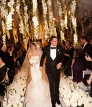 Garden Ceremony Décor
Photography: Jay Lawrence Goldman Photography
Read More:
http://www.insideweddings.com/weddings/glamorous-winter-wedding-in-beverly-hills-california/413/ Bride with mermaid dress walks up aisle with groom
