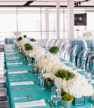 Long Table with Tiffany Blue Linens and White Centerpieces
Photography: Vue Photography
Read More:
http://www.insideweddings.com/weddings/detroit-lions-qb-matthew-staffords-southern-style-rehearsal-dinner/739/ detriot lions quarterback matthew stafford rehearsal dinner decor tiffany blue linens white flowers