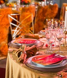 Turmeric Linens
Photography: Sarkis Studios
Read More:
http://www.insideweddings.com/weddings/an-inspirational-reception-tablescape-with-a-fiery-color-scheme/1143/ fire inspired wedding styled shoot with turmeric-hued linens