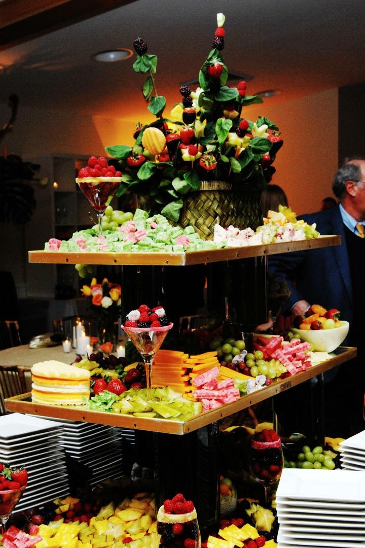Food & Drink Photos Large Fruit Basket Display Inside Weddings