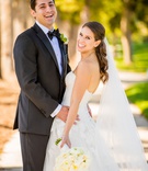 Brentwood, Los Angeles Couple
Photography: Laura Grier of Beautiful Day Photography
Read More:
http://www.insideweddings.com/weddings/romantic-timeless-garden-inspired-jewish-wedding-at-a-country-club/1292/ bride in strapless monique lhuillier wedding dress lace appliques ivory bouquet veil half up down