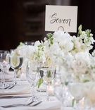 Modern Calligraphy Table Number
Photography: Maya Myers Photography
Read More:
http://www.insideweddings.com/weddings/classic-traditional-ceremony-striking-reception-in-new-york-city/1340/ classic wedding reception white flower centerpiece table number seven modern calligraphy