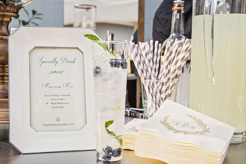 Signature Lemonade Cocktail
Photography: Carasco Photography
Read More:
http://www.insideweddings.com/weddings/traditional-ceremony-glamorous-garden-inspired-tented-reception/943/ Signature drink menu stripe straw lemonade cocktail monogram napkin wedding hashtag sign