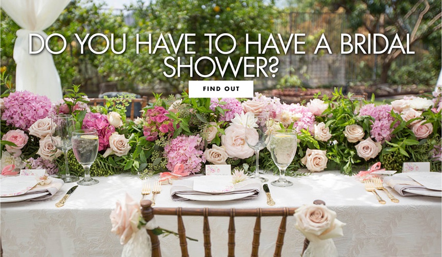 bridal shower with garland floral table runner, why some brides don't have a bridal shower