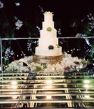 Floating Cake with Succulents
Photography: Traina Photography
Read More:
http://www.insideweddings.com/weddings/elegant-wedding-event-with-organic-influences-in-oklahoma-city/1021/ 5-tier wedding cake with succulent accents on floating display