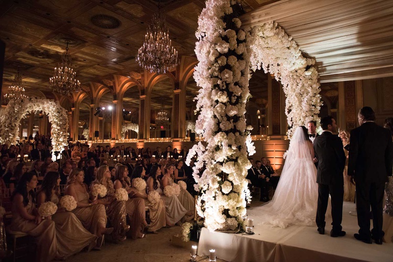 Wedding Party in Front Row at Ceremony
Photography: The Day by Ira Lippke
Read More:
http://www.insideweddings.com/weddings/opulent-luxury-wedding-with-timeless-color-palette-in-new-york-city/1199/ wedding ceremony white flowers stage rabbi the plaza hotel wedding ceremony