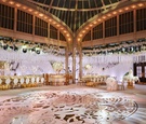 Circular Gold Design on Dance Floor