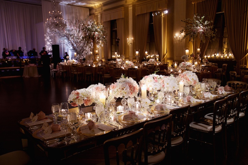Head Table with White %26 Pink Floral Runner
Photography: Bob %26 Dawn Davis Photography
Read More:
http://www.insideweddings.com/weddings/glamorous-ivory-blush-spring-wedding-at-a-private-club-in-chicago/685/ Mirrored wedding head table with arrangements of white and pink orchids, roses, and hydrangeas