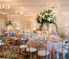 Tall Centerpieces on Thin Gold Stands