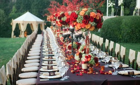 Alfresco Moroccan-Inspired Reception
Photography: James Johnson Photography
Read More:
http://www.insideweddings.com/weddings/intimate-moroccan-themed-chateau-wedding-in-california/323/ One single reception table and tented lounge area