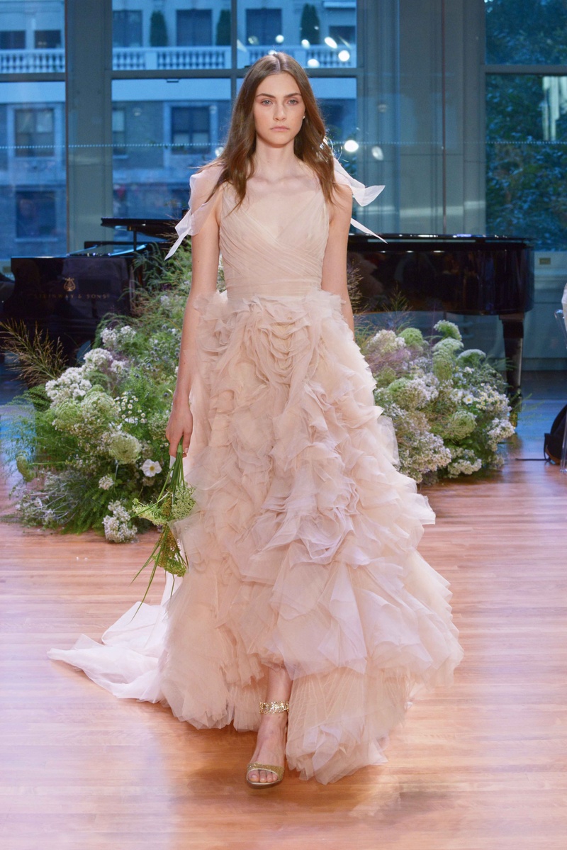 Monique Lhuillier Ruffle Wedding Dress