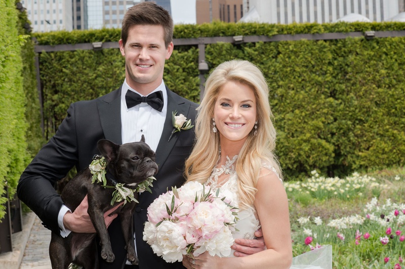 Bride %26 Groom with Frenchie
Photography: Carasco Photography
Read More:
http://www.insideweddings.com/weddings/traditional-ceremony-glamorous-garden-inspired-tented-reception/943/ Bride with pink peony bouquet and groom in bow tie holding French bull dog with flower collar