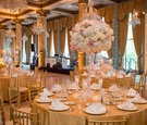 Golden Ballroom with Romantic Centerpieces
