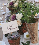 Unique Rustic Centerpieces
Photography: Regina Hyman Photography
Read More:
http://www.insideweddings.com/weddings/a-fairy-tale-outdoor-wedding-in-florida-inspired-by-tuscany/627/ Bark and moss-covered vases filled with herbs