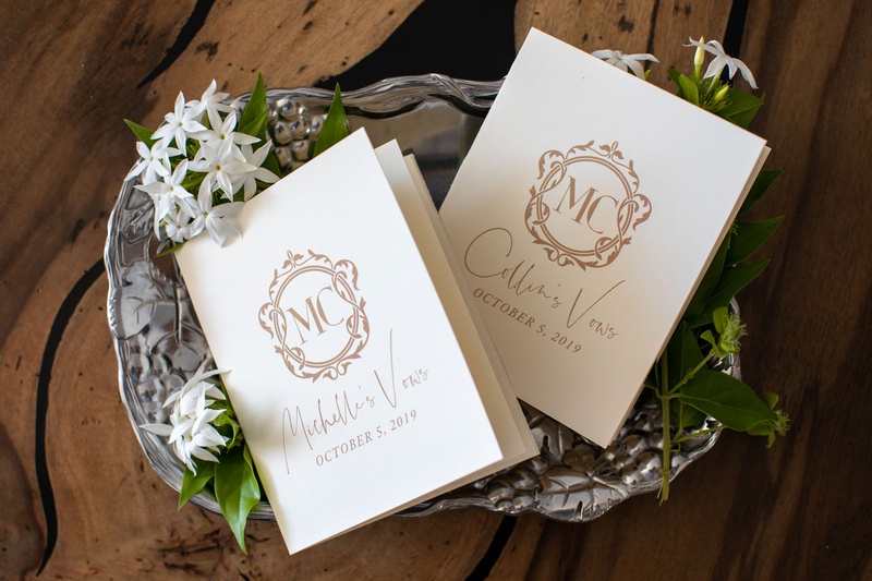 Monogrammed Wedding Vow Books
Photography: Collin Pierson Photography
Read More:
http://www.insideweddings.com/weddings/beach-wedding-ceremony-romantic-reception-inspiration-in-cabo/1304/ wedding vow books gold monogram calligraphy on silver tray stephanotis blossom flowers