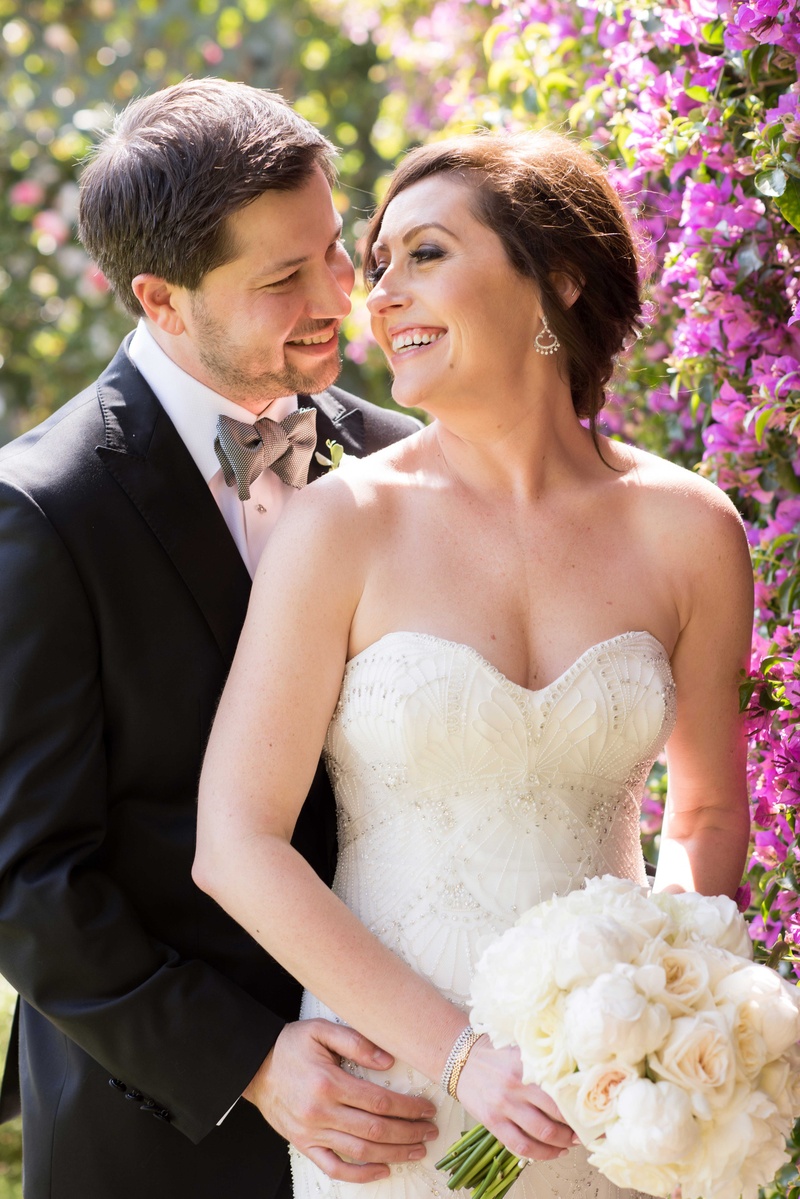 Bride Looks Over Shoulder at Groom
Photography: Laurie Bailey Photography
Read More:
http://www.insideweddings.com/weddings/classic-california-wedding-with-outdoor-ceremony-indoor-reception/853/ bride looks over shoulder at groom black tuxedo white wedding dress white bouquet gray tie
