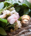 Verdant Table Runner with Pink Roses
Photography: Michael Bambino %26 Co.
Read More:
http://www.insideweddings.com/weddings/whimsical-open-air-secret-garden-wedding-with-soft-spring-hues/777/ a verdant table runner featuring greenery and pink flowers rose