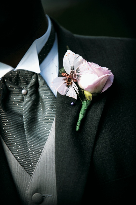 Boutonniere
Photography: Chris + Lynn Photographers
Read More:
http://www.insideweddings.com/weddings/butterfly-inspired-spring-wedding-in-canada/189/ Boutonniere for wedding has a pink rose and butterfly