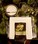 Reception Table Decor
Photography: Ira Lippke Studios
Read More:
http://www.insideweddings.com/weddings/classic-traditional-wedding-in-beverly-hills-california/227/ Wedding reception place setting with a square charger, napkin, and orchid