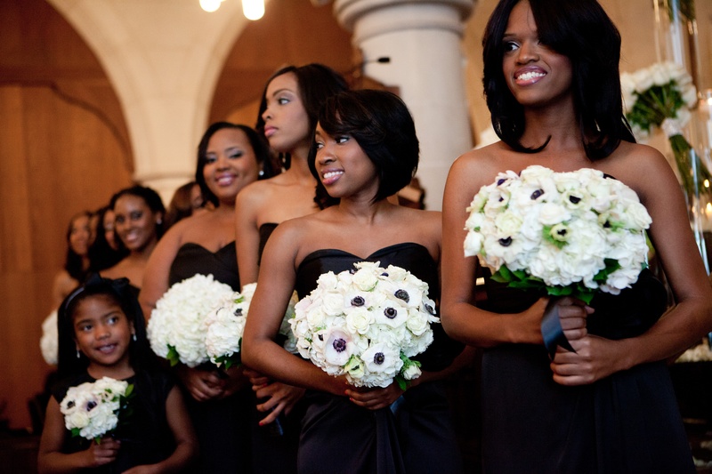 Black Bridesmaid Dresses
Photography: Collins Metu Photography
Read More:
http://www.insideweddings.com/weddings/sarita-minor-and-jarett-dillard/432/ African American bridesmaids in black dresses
