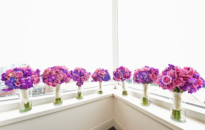 Bridesmaid Purple Bouquets
Photography: Carasco Photography
Read More:
http://www.insideweddings.com/weddings/city-wedding-at-chicago-planetarium-with-purple-yellow-palette/688/ Bridesmaid bouquet of violets, light purple rose and orchid flowers