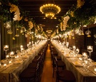 Long Reception Tables & High Centerpieces