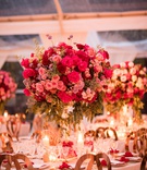 Gold Chairs Around Table with Pink Flowers
Photography: Samuel Lippke Studios
Read More:
http://www.insideweddings.com/weddings/pretty-in-pink-wedding-at-the-brides-family-home-in-beverly-hills/1231/ wedding reception tall centerpiece pink roses and greenery candles gold chairs crystal glassware