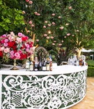 Curved Wedding Bar with Greenery
Photography: Samuel Lippke Studios
Read More:
http://www.insideweddings.com/weddings/pretty-in-pink-wedding-at-the-brides-family-home-in-beverly-hills/1231/ wedding reception backyard wedding curved white bar with greenery pink flowers cocktail hour