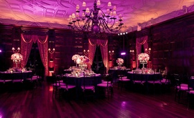Purple Ballroom Wedding
Photography: Heather Waraska
Read More:
http://www.insideweddings.com/weddings/great-gatsby-inspired-spring-wedding-in-new-york/363/ Mansion ballroom wedding reception with lavender lighting