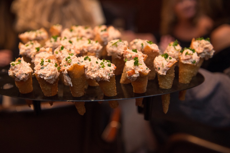 Salmon Appetizer
Photography: Carasco Photography
Read More:
http://www.insideweddings.com/weddings/jewish-wedding-with-classic-ivory-and-gold-decor-in-chicago/983/ a kosher salmon appetizer in wonton cone