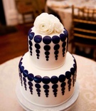 Polka Dot Wedding Cake
Photography: Donna von Bruening Photographers
Read More:
http://www.insideweddings.com/weddings/wedding-planner-genina-ramirezs-southern-celebration/367/ White fondant cake with purple dot design and ranunculus